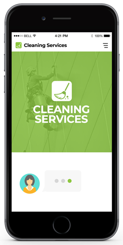 Cleaning services chatbot template preview