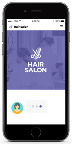 Hair salon chatbot template preview