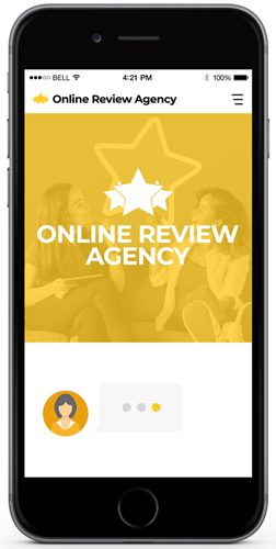 Online review agency chatbot template preview