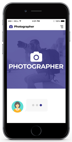 Photographer chatbot template preview